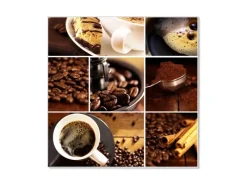 Banjado Pinnwände^Magnettafel 50x50cm Magnetwand Weiß Aus Metall Magnetpinnwand Pinnwand Inkl. 4 Magnete Motiv Kaffee&Schokolade