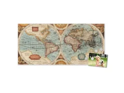 Banjado Pinnwände^Magnettafel 78x37cm Magnetwand Weiß Aus Metall Magnetpinnwand Pinnwand Inkl. 4 Magnete Motiv Historische Weltkarte