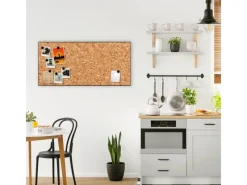 Banjado Pinnwände^Magnettafel 78x37cm Magnetwand Schwarz Aus Metall Magnetpinnwand Pinnwand Inkl. 4 Magnete Motiv Kork