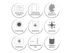 Banjado Pinnwände^Magnettafel 78x37cm Magnetwand Schwarz Aus Metall Magnetpinnwand Pinnwand Inkl. 4 Magnete Motiv Kork