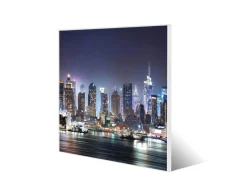 Banjado Pinnwände^Magnettafel 50x50cm Magnetwand Weiß Aus Metall Magnetpinnwand Pinnwand Inkl. 4 Magnete Motiv New York
