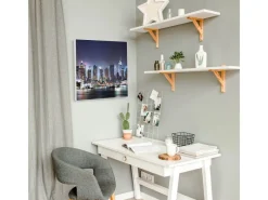 Banjado Pinnwände^Magnettafel 50x50cm Magnetwand Weiß Aus Metall Magnetpinnwand Pinnwand Inkl. 4 Magnete Motiv New York