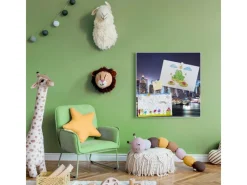 Banjado Pinnwände^Magnettafel 50x50cm Magnetwand Weiß Aus Metall Magnetpinnwand Pinnwand Inkl. 4 Magnete Motiv New York