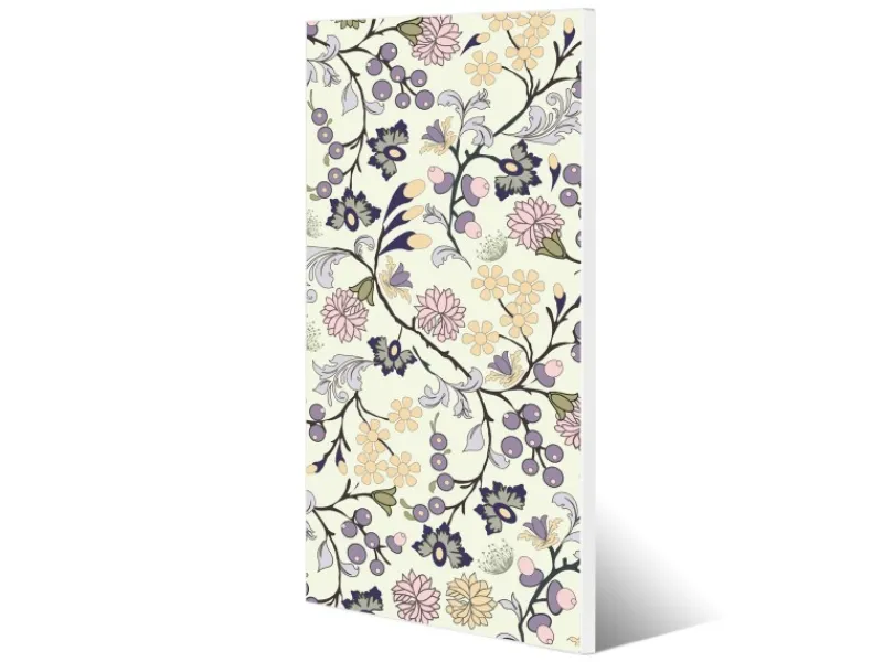 Banjado Magnettafel 37x78cm Magnetwand Weiß Aus Metall Magnetpinnwand Pinnwand Inkl. 4 Magnete Motiv Florale Tapete