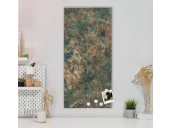 Banjado Magnettafel 37x78cm Magnetwand Silber Aus Metall Magnetpinnwand Pinnwand Inkl. 4 Magnete Motiv Kupfer Patina