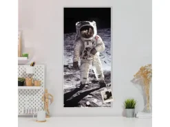 Banjado Pinnwände^Magnettafel 37x78cm Magnetwand Weiß Aus Metall Magnetpinnwand Pinnwand Inkl. 4 Magnete Motiv Astronaut