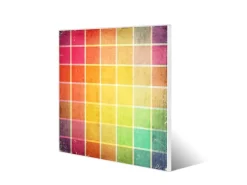 Banjado Magnettafel 50x50cm Magnetwand Weiß Aus Metall Magnetpinnwand Pinnwand Inkl. 4 Magnete Motiv Bunte Glasbausteine