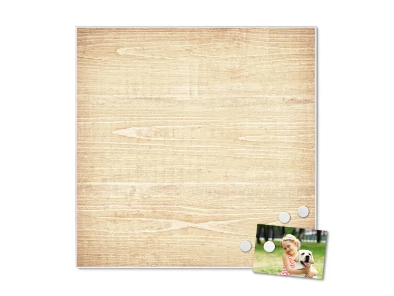 Banjado Magnettafel 50x50cm Magnetwand Weiß Aus Metall Magnetpinnwand Pinnwand Inkl. 4 Magnete Motiv Bretter