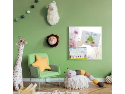 Banjado Magnettafel 50x50cm Magnetwand Weiß Aus Metall Magnetpinnwand Pinnwand Inkl. 4 Magnete Motiv Glitzernde Wiese