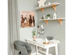 Banjado Pinnwände^Magnettafel 50x50cm Magnetwand Weiß Aus Metall Magnetpinnwand Pinnwand Inkl. 4 Magnete Motiv Mongolische Stimmung