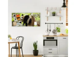 Banjado Pinnwände^Magnettafel 78x37cm Magnetwand Weiß Aus Metall Magnetpinnwand Pinnwand Inkl. 4 Magnete Motiv Panda