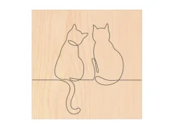 Banjado Schlüsselkasten Holz 30x30cm Scharnier Rechts 50 Haken Design Schlüsselbox Motiv Katzenliebe 2