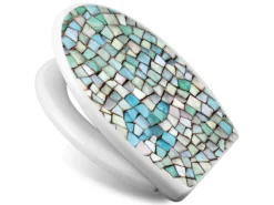 Banjado Toilettendeckel Mit Absenkautomatik WC-Sitz Soft Close Weiß Hygienischer Duroplast Leichte Montage Mit Motiv Mosaik Blau