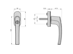 Basi - Fenstergriff - FG 503 - Abschließbar - 2er Set - inkl. 1 Schlüssel je Fenstergriff - Gleichschließend - - 2X7553-0000