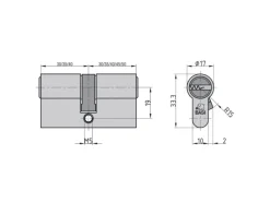Basi - V55 - Profil-Doppelzylinder - 35/40 mm - Verschiedenschließend