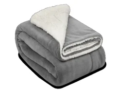 Beautissu Alina Decke 220x240cm Hellgrau/Weiß