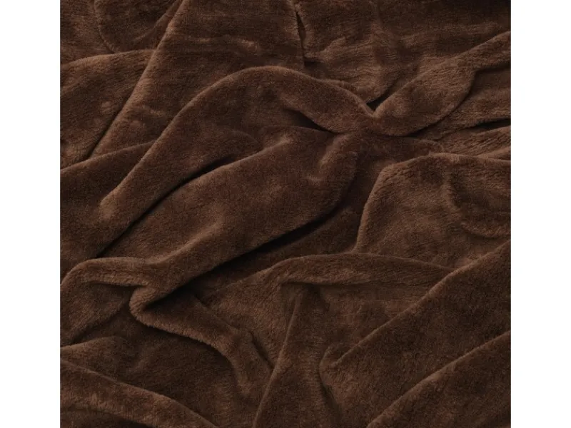 Beautissu Sessel^Aurelia Decke 150x200cm Dunkelbraun