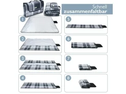 Beautissu Überwürfe^Bella KA Picknickdecke 200x200cm Kariert