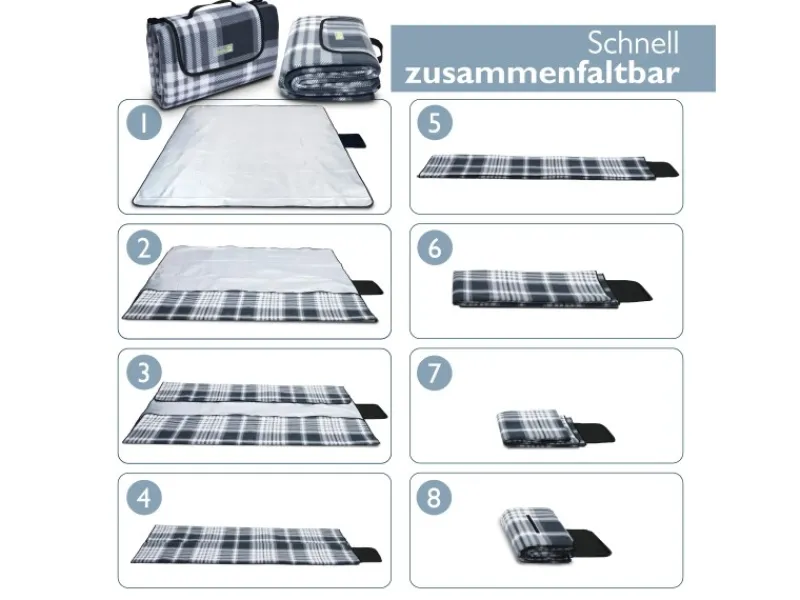 Beautissu Überwürfe^Bella KA Picknickdecke 200x200cm Kariert