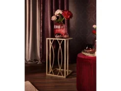 Tische^Beistelltisch Blush Bordeaux Eckig 54 cm x 30 cm x 30 cm Gold