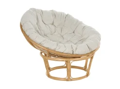 Beliani Gartenstuhl Naturfarben Beige 110x110x77