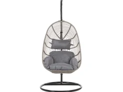 Beliani Hängesessel Schwarz 97x97x199