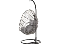 Beliani Hängesessel Schwarz 97x97x199