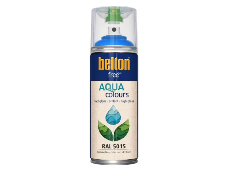 belton Sprühlacke^Free AQUAcolours Buntlack RAL 5015 hochglänzend 400 ml