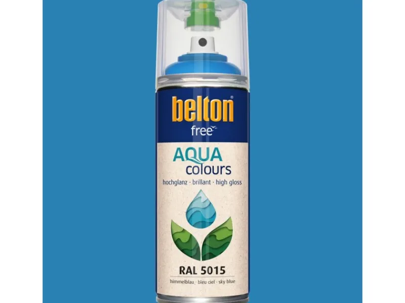 belton Sprühlacke^Free AQUAcolours Buntlack RAL 5015 hochglänzend 400 ml