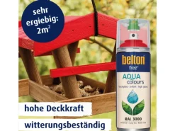 belton Sprühlacke^Free AQUAcolours Buntlack RAL 3000 hochglänzend 400 ml