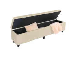 BERLINLODGE Aufbewahrungs-Truhe Lars XXL 45x180x45cm Stoff/Textil Schriftzug