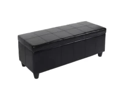 BERLINLODGE Aufbewahrung^Aufbewahrungs-Truhe Sitzbank Lars 45x112x45cm Leder & Kunstleder