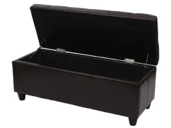 BERLINLODGE Aufbewahrung^Aufbewahrungs-Truhe Lars 45x114x45cm Kunstleder