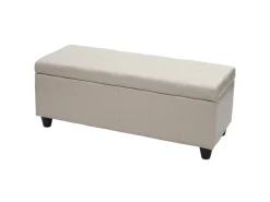 BERLINLODGE Aufbewahrungs-Truhe Lars 45x114x45cm Kunstleder