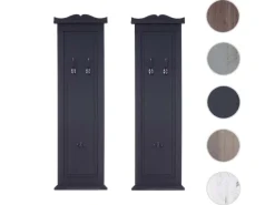 BERLINLODGE Garderobe 2er-Set 109x28x5,5cm Wandhaken Holz Lackiert
