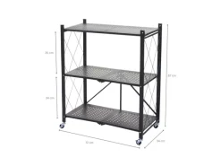 BERLINLODGE KLAP Klappbares Regal Auf Rollen HxBxT 87 x 72 x 34 cm 3 Ebenen Belastbarkeit 150kg Wohnregal