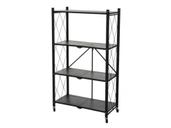 BERLINLODGE KLAP Klappbares Regal Auf Rollen HxBxT 127 x 72 x 34 cm 4 Ebenen Belastbarkeit 200kg Wohnregal