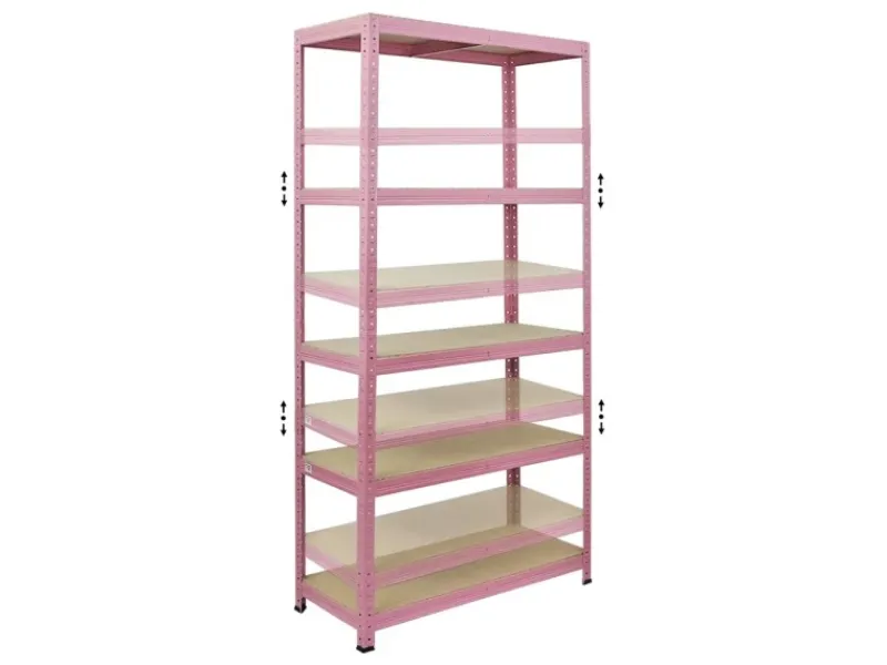 BERLINLODGE Bücherregale^Mega Deal 2x Wohnregal PINK LADY HxBxT 180x90x40cm Fachlast 175kg 5 Ebenen Pink Bücherregal Standregal Büroregal