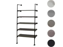 BERLINLODGE Holzregale^Standregal HxBxT 165x80x28cm Industriedesign Holz Metall Wohnregal Bücherregal Ablageregal