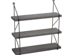 BERLINLODGE Schweberegale^Wandregal HxBxT 40x40x13cm 3 Regalböden Metall Massiv-Holz Industrial Hängeregal Schweberegal Regal