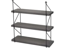 BERLINLODGE Schweberegale^Wandregal HxBxT 40x40x13cm 3 Regalböden Metall Massiv-Holz Industrial Hängeregal Schweberegal Regal