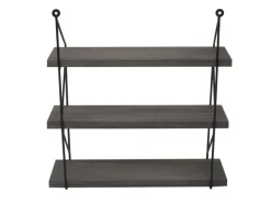 BERLINLODGE Schweberegale^Wandregal HxBxT 40x40x13cm 3 Regalböden Metall Massiv-Holz Industrial Hängeregal Schweberegal Regal