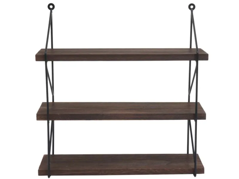 BERLINLODGE Schweberegale|Holzregale^Wandregal HxBxT 40x40x13cm 3 Regalböden Metall Massiv-Holz Industrial Hängeregal Schweberegal Regal