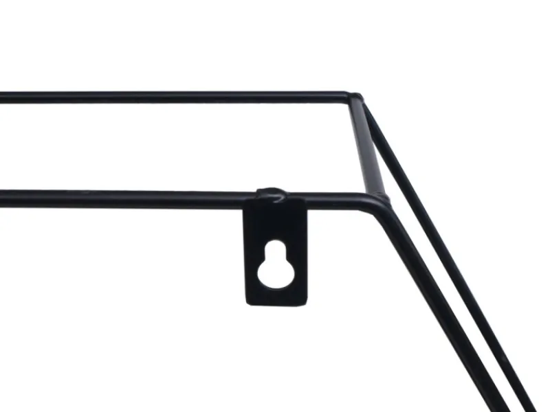 BERLINLODGE Schweberegale^Wandregal Sechseckig HxBxT 43x49x11cm 3 Regalböden Metall Massiv-Holz Industrial Dunkel Hängeregal Schweberegal Regal