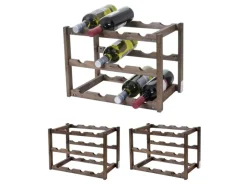 BERLINLODGE Weitere Regale|Flaschenregale^Weinregal Für 12 Flaschen HxBxT 30x42x26cm Tanne 3 Böden 3 Stück Flaschenregal Weinständer Weinhalter