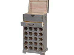 BERLINLODGE Flaschenregale^Weinregal Mit Schublade Und Truhe Flaschenregal Für 20 Flaschen HxBxT 94x48x31cm Shabby-Look Vintage