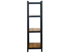 BERLINLODGE Weitere Regale|Büroregale^Wohnregal Ragnar HxBxT 150x45x45cm Fachlast 100kg Vintagebraun-Schwarz Bücherregal Standregal Büroregal