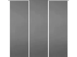 Bestgoodies Gardinen^Flächenvorhang Ellen 3er Pack Anthrazit