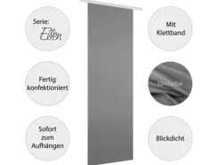 Bestgoodies Gardinen^Flächenvorhang Ellen 3er Pack Anthrazit