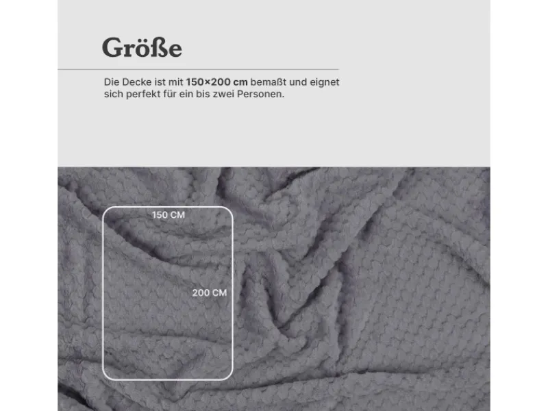 Bestgoodies Kuscheldecke 150 x 200 cm Cashmere Soft Touch Popcorn Etherea